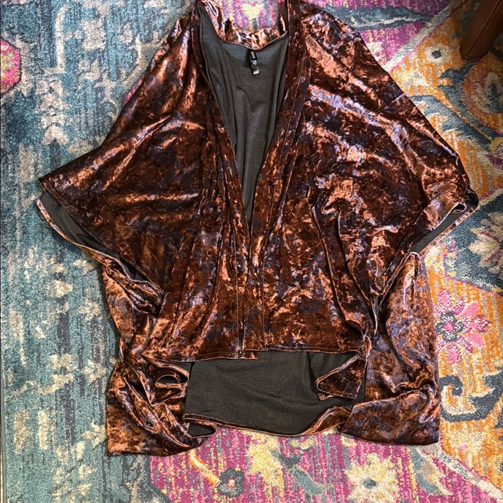 Torrid velvet kimono Rust and Purple One Size roomy